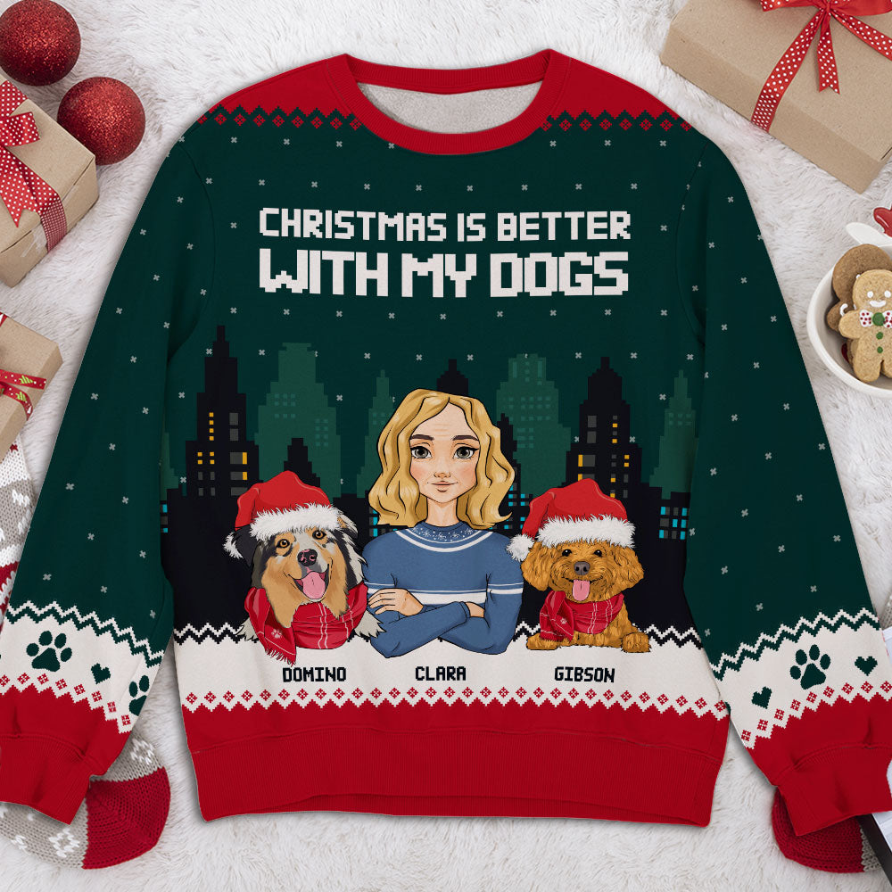 Personalized Christmas Dog All-Over-Print Sweatshirt: Ideal Gift for Pet Lovers