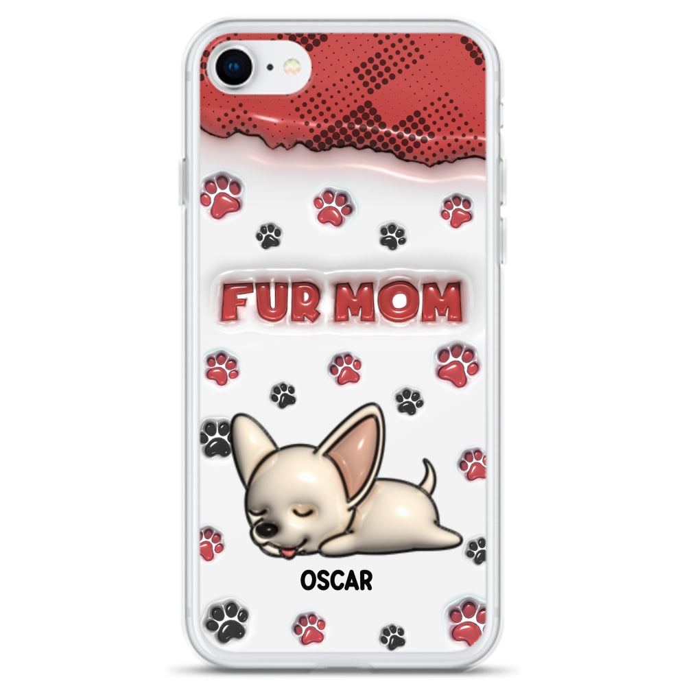 Personalized 3D Inflated Effect Fur Mom Custom Phone Case