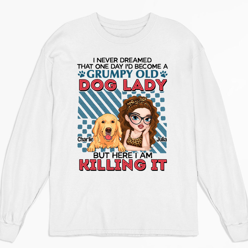 Personalized Grumpy Old Dog Lady Long Sleeve T - shirt: Ideal Gift for Pet Lovers