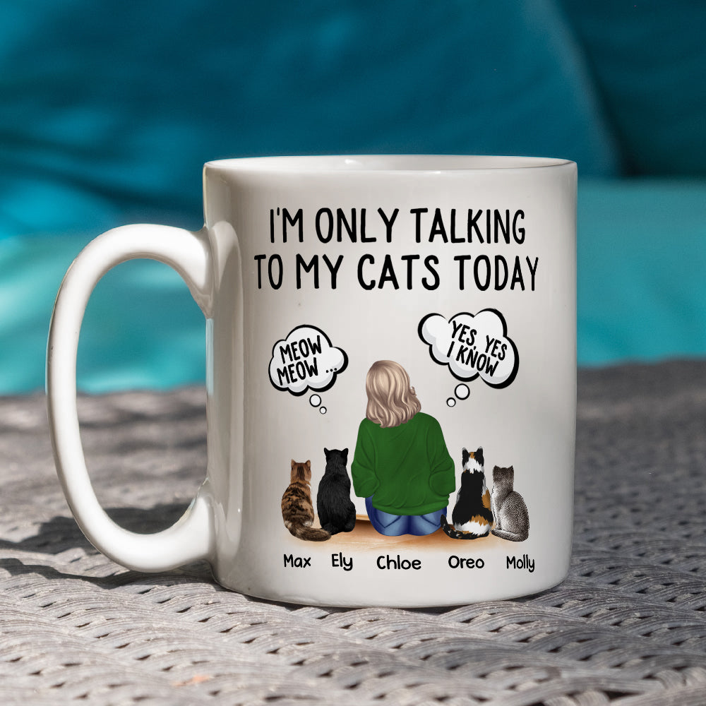 Personalized 'Talking To Cats' Custom Coffee Mug - Ideal Gift for Pet Lovers