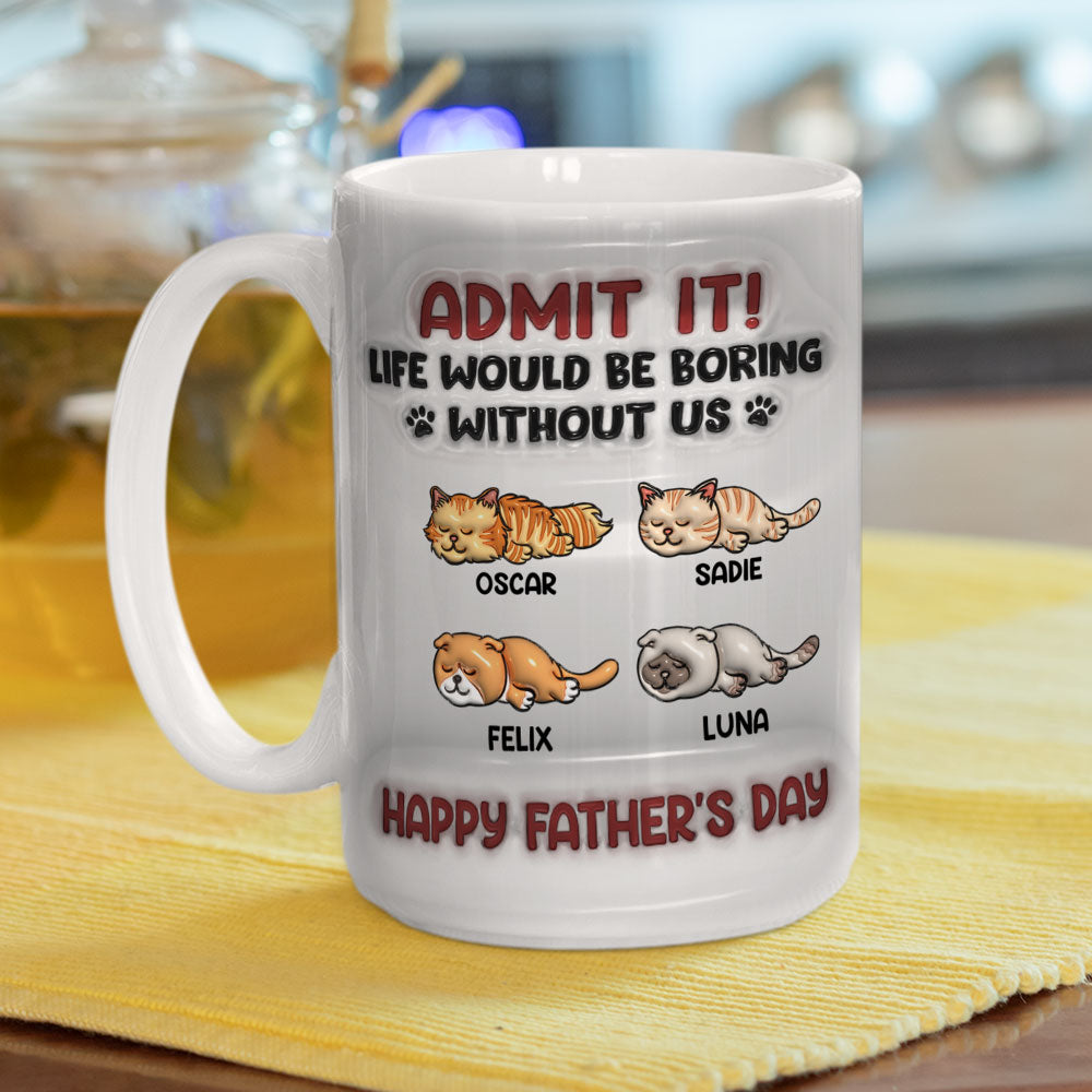 Personalized Custom 3D Inflated Effect Admit It Cat Mug