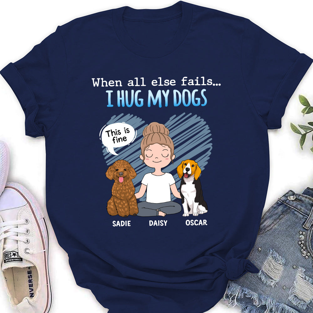 Personalized I Hug My Dog Women's T-shirt - Ideal Gift for Pet Lovers