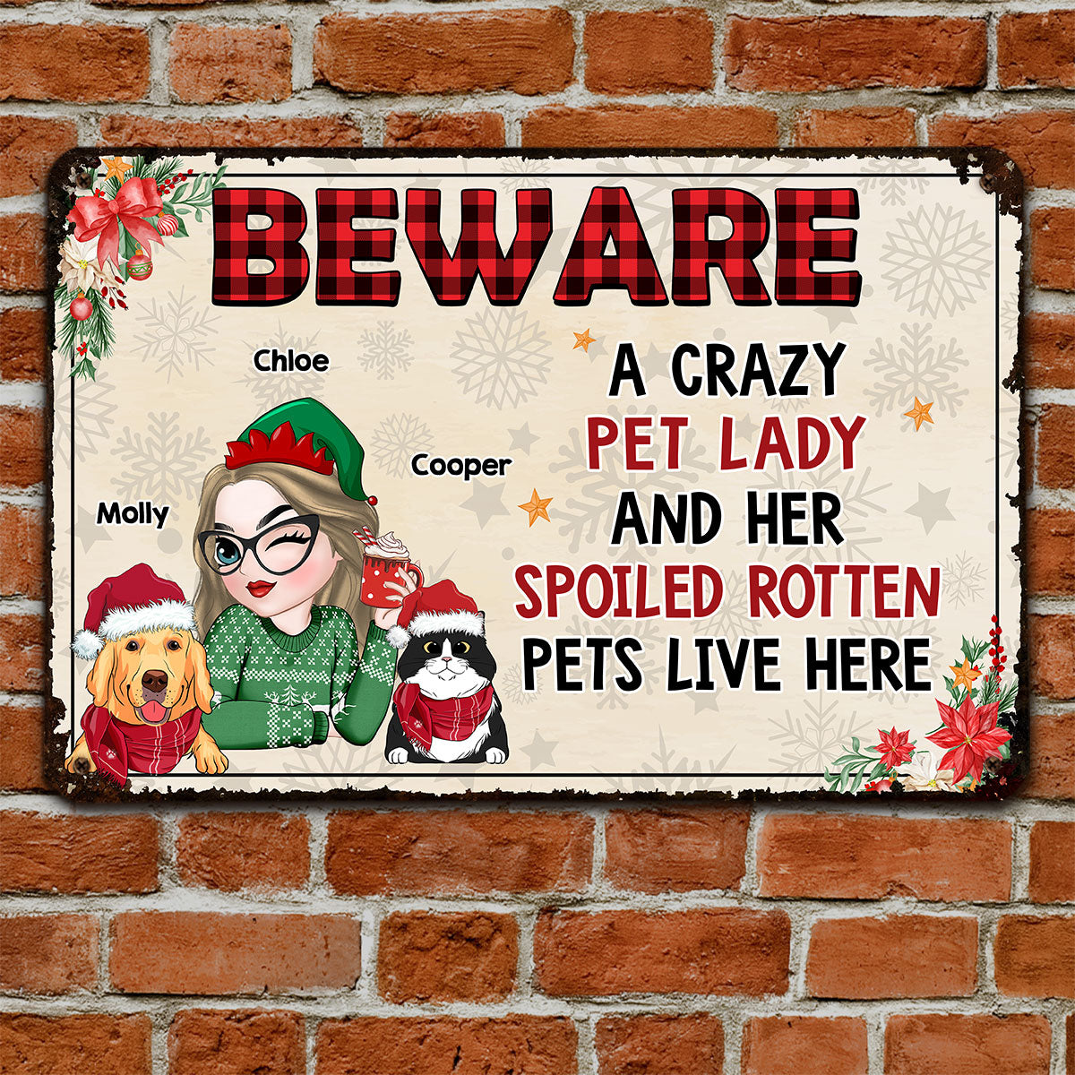 Personalized Custom Rust - Style Metal Sign for Pet Lovers