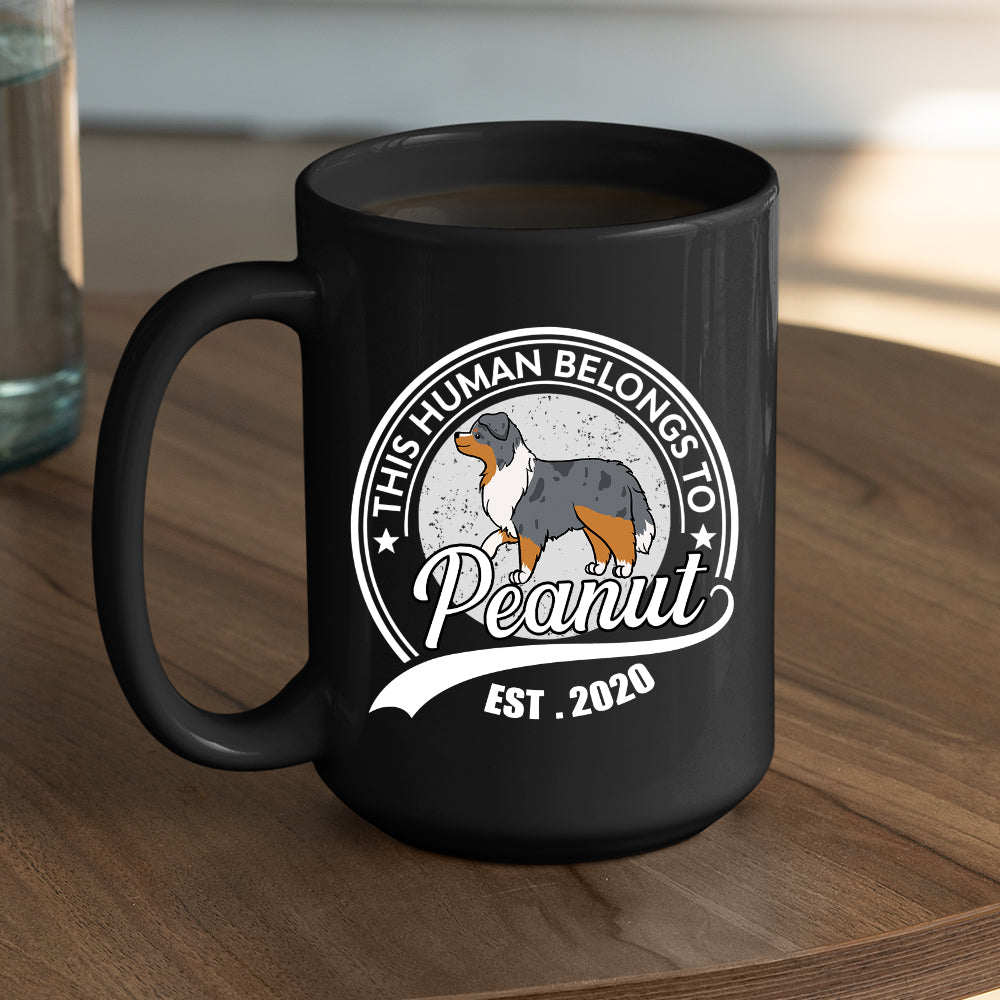 Personalized Custom 'Human Belongs To Dog' Coffee Mug - Ideal Gift for Pet Lovers