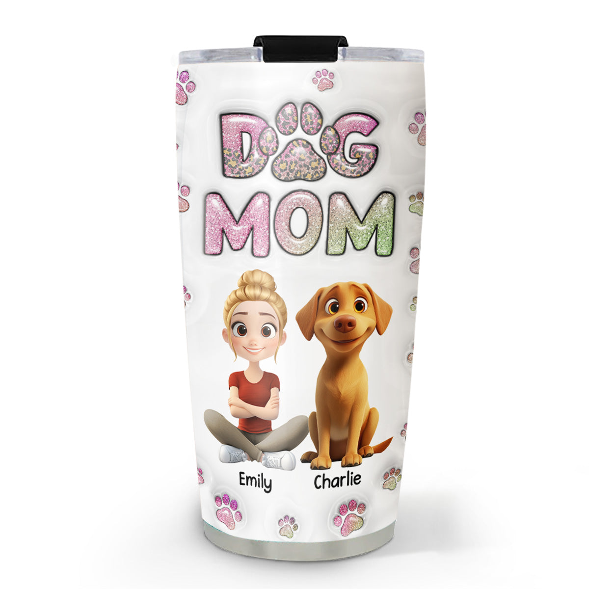 Personalized Custom 3D Inflated Effect Chibi Tumbler for Dog Moms