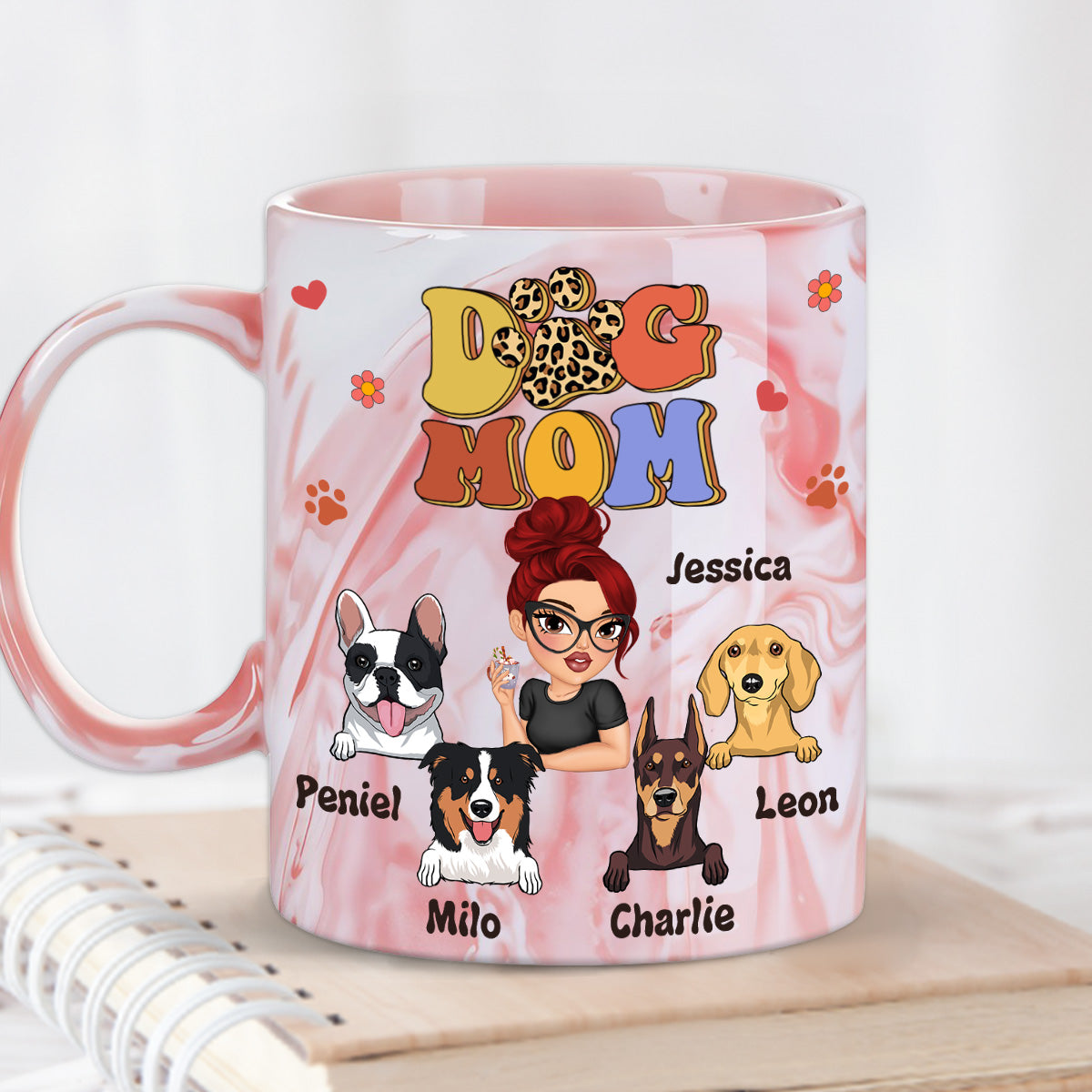 Slay Dog Mama - Exquisite Personalized Pink Marble Ceramic Mug