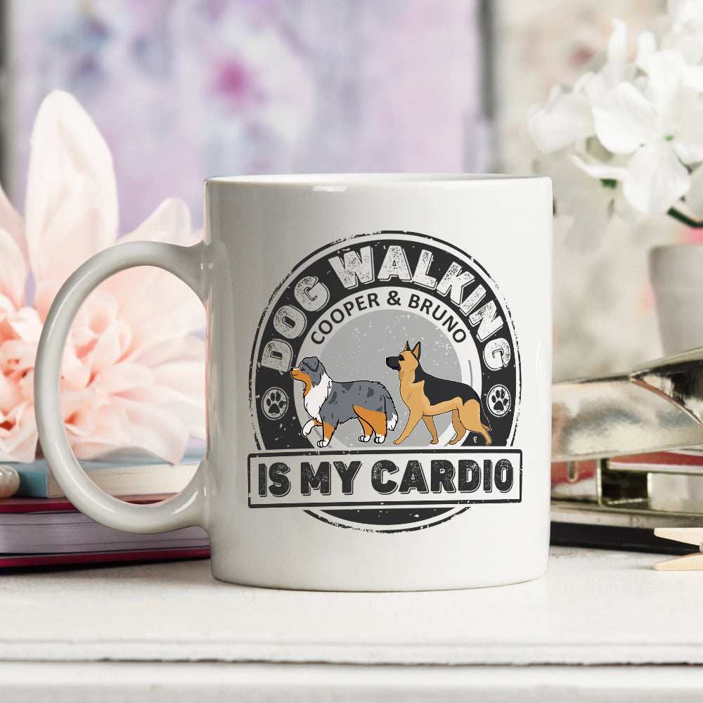 Personalized Cardio With Dog Custom Coffee Mug - Ideal Gift for Pet Lovers