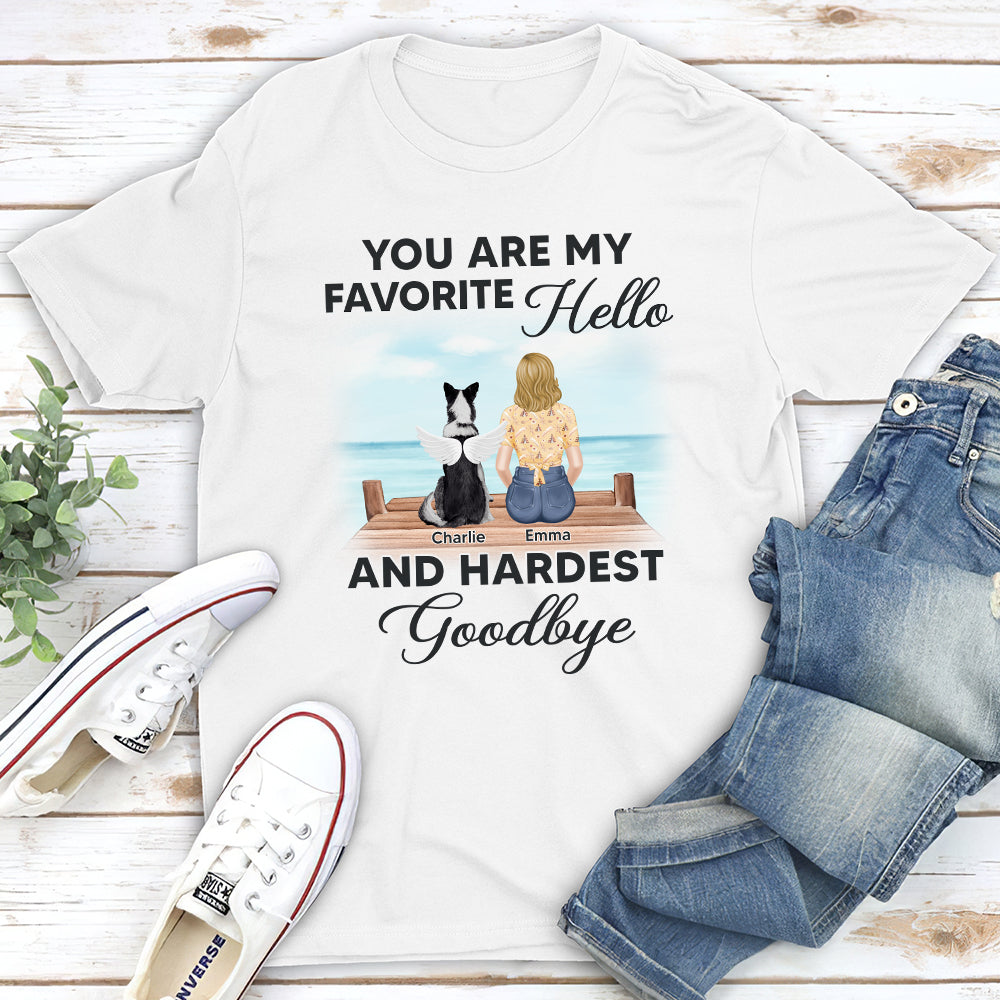 Personalized Custom Unisex Memorial T-shirt: My Favorite Hello at the Beach