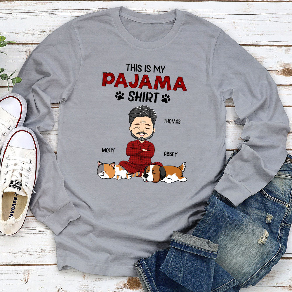 Customizable Long Sleeve Sleeping Pajama Shirt for Pet Lovers