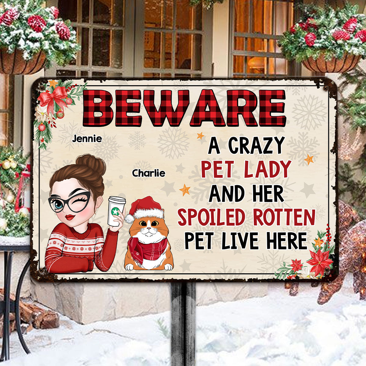 Personalized Custom Rust - Style Metal Sign for Pet Lovers