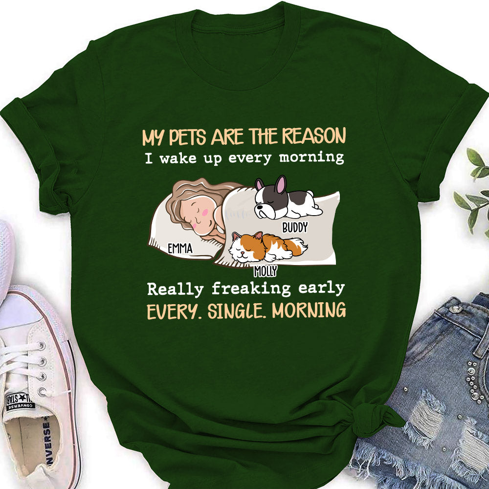 Personalized Custom Women's 'My Pet Is The Reason' T-shirt for Pet Lovers
