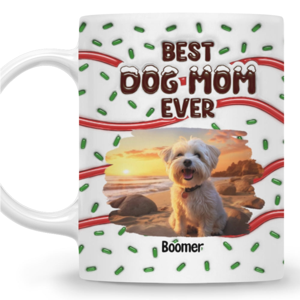 Personalized 3D Inflated Effect Mug: Best Gift for Dog Moms with Custom Cake Photos