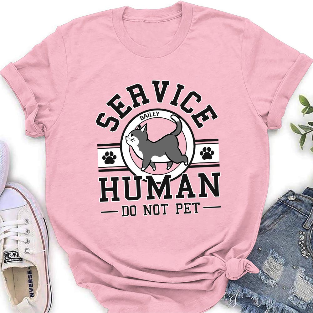 Customizable Cat Service Human Logo Women's Personalized T-shirt - Ideal Gift for Pet Lovers