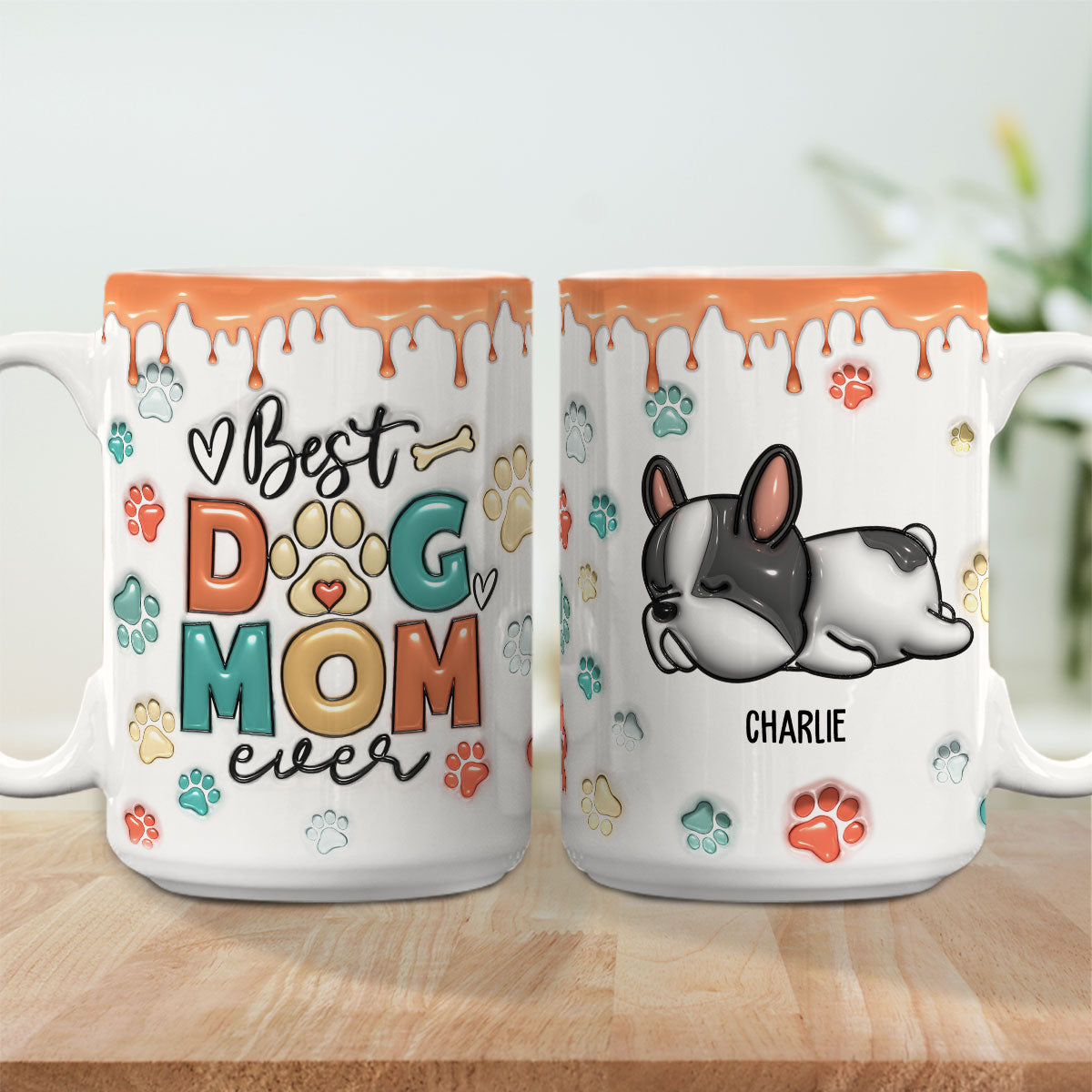 Best Dog Mom and Dad Ever - Personalized Custom 3D Inflated Effect Ceramic Mug