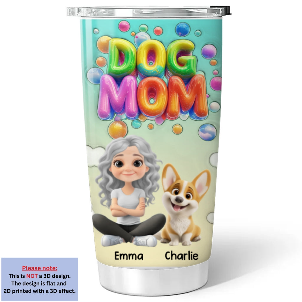 Personalized Puppy Love Moments 3D Inflated Effect Custom Tumbler - Ideal for Every Occasion