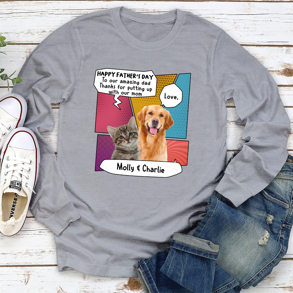 Amazing Pop Art Personalized Custom Long Sleeve Pet Dad T-shirt