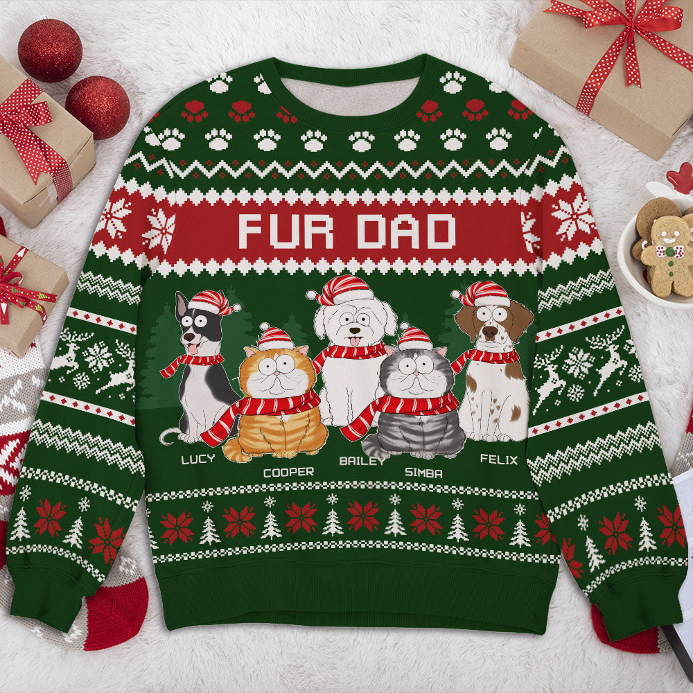 Personalized Custom All-Over-Print Funny Pet Christmas Sweatshirt