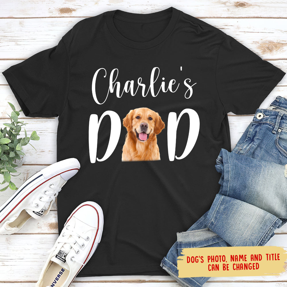 Personalized Custom Photo Unisex Dog Mom/Dad T-shirt - Ideal Gift for Pet Lovers