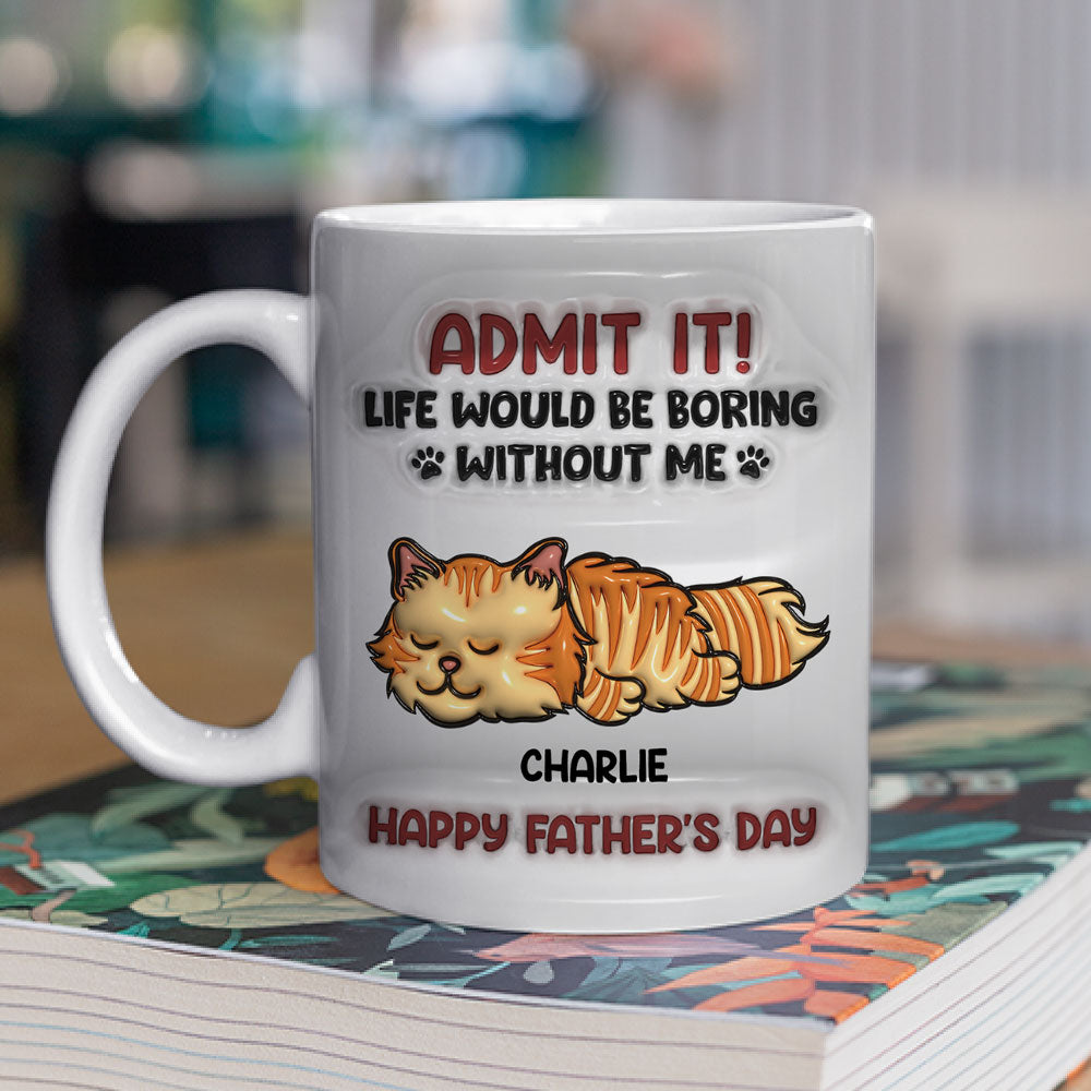 Personalized Custom 3D Inflated Effect Admit It Cat Mug