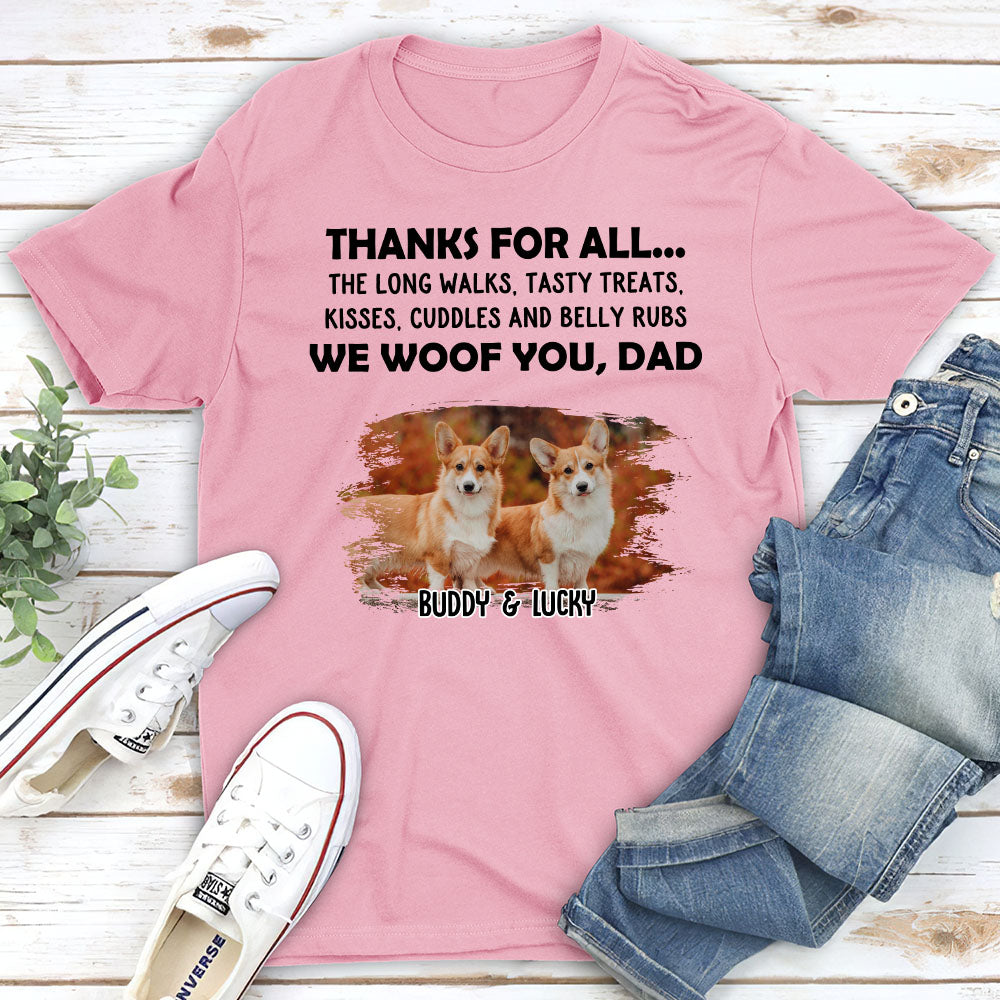 Personalized Custom Unisex Thanks For All... Photo T-shirt - Ideal Gift for Pet Lovers