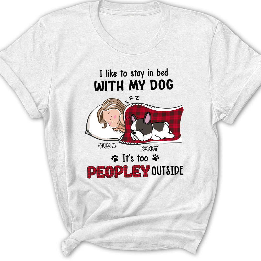 Personalized Custom Women's T-shirt - Ideal for Pet Lovers Who Love Staying in Bed