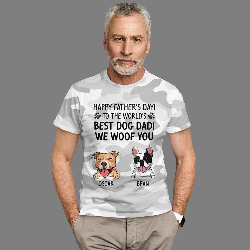 World's Best Dog Dad Personalized All-over Print Comfortable T-shirt