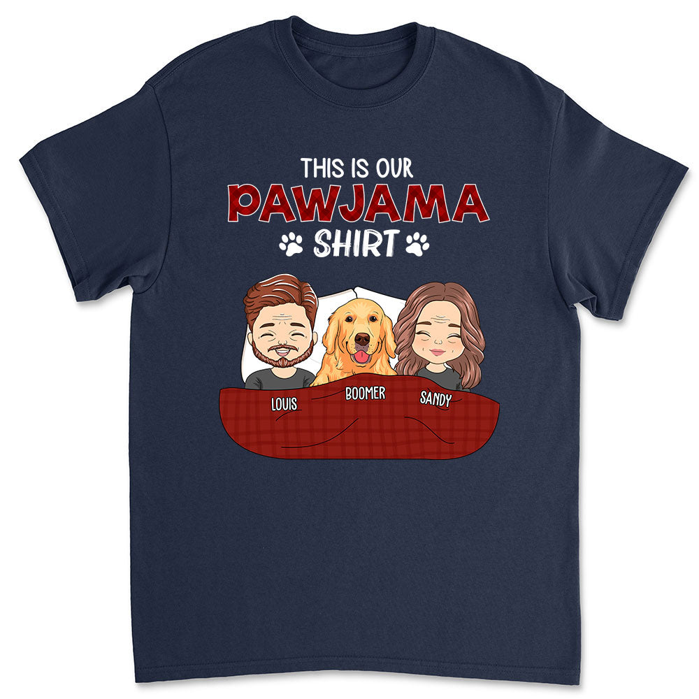 Personalized Custom Unisex Couple Pajama Shirt Version T-shirt - Ideal for Pet Lovers