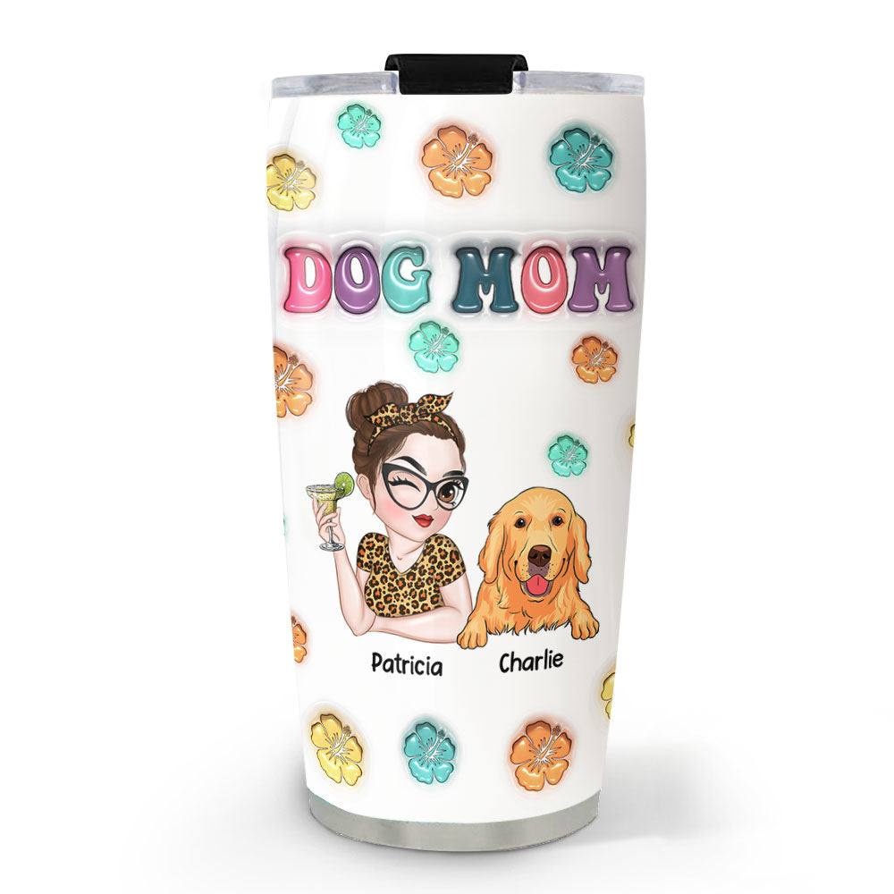 Personalized 3D Inflated Effect Tumbler for Dog Moms in Summer