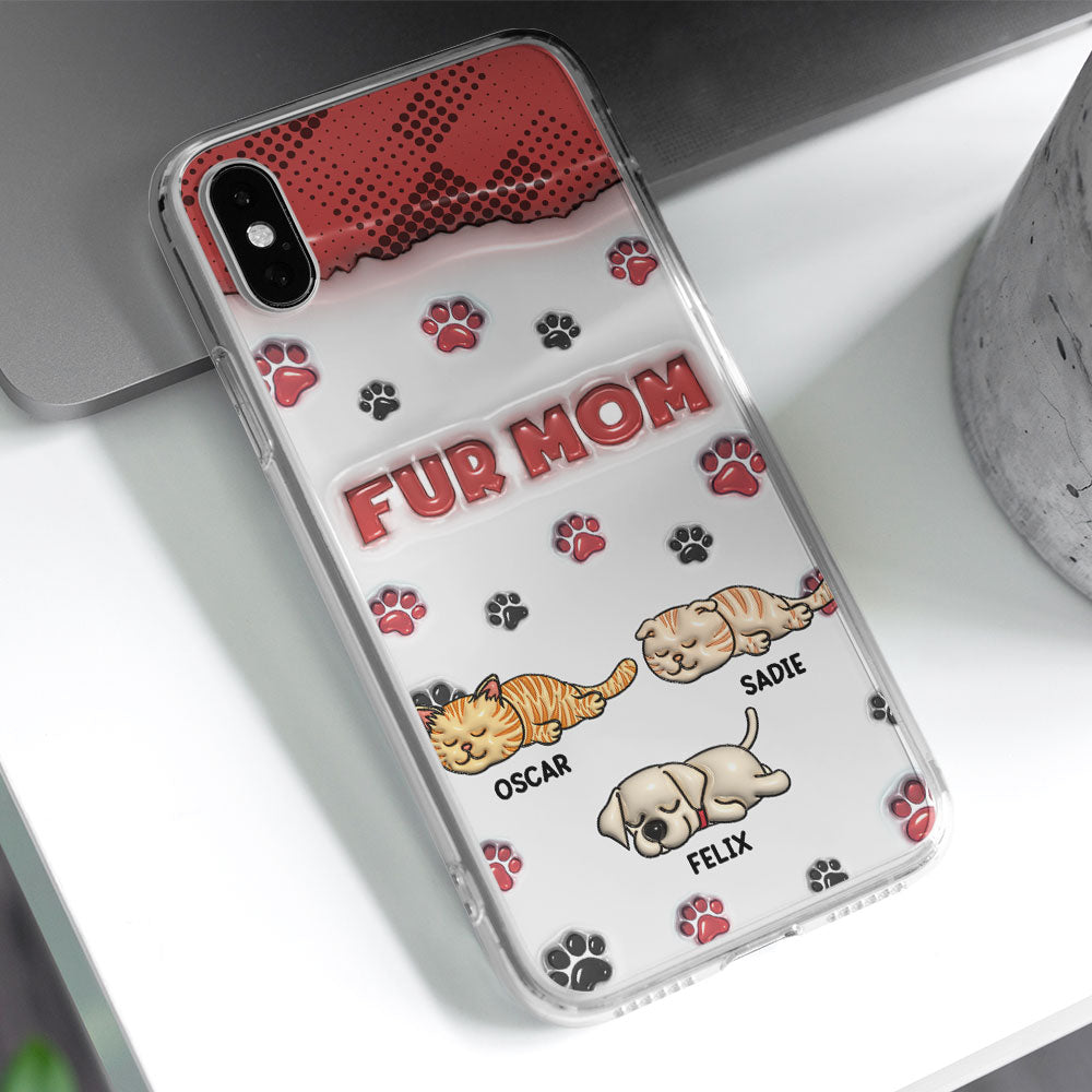 Personalized 3D Inflated Effect Fur Mom Custom Phone Case