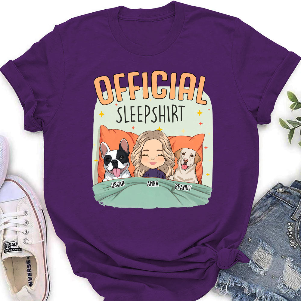 Personalized Custom Women's Sleep With My Dog T-shirt - Ideal Gift for Pet Lovers