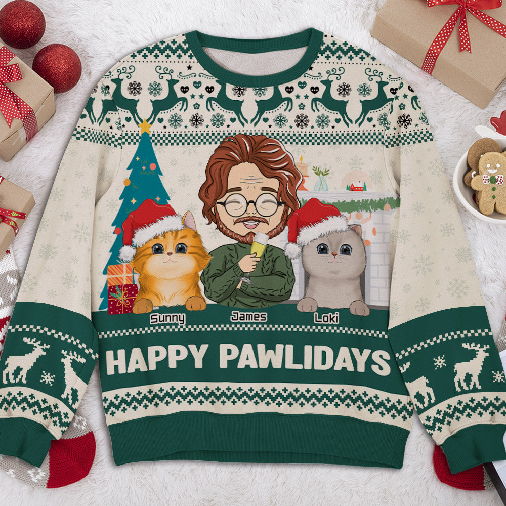 Pawlidays Custom Personalized All-Over Print Sweatshirt for Pet Lovers