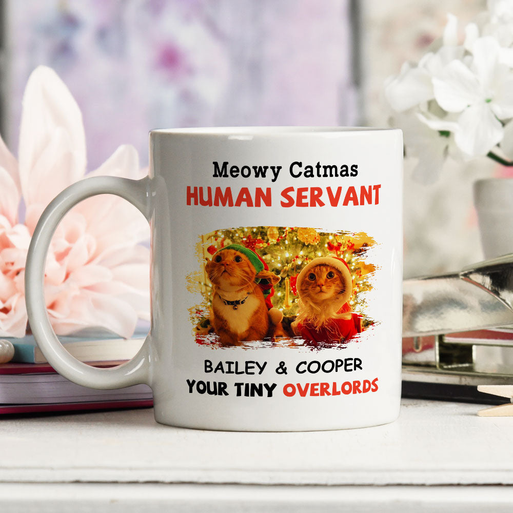 Meowy Catmas Servant - Customizable Personalized Coffee Mug for Pet Lovers