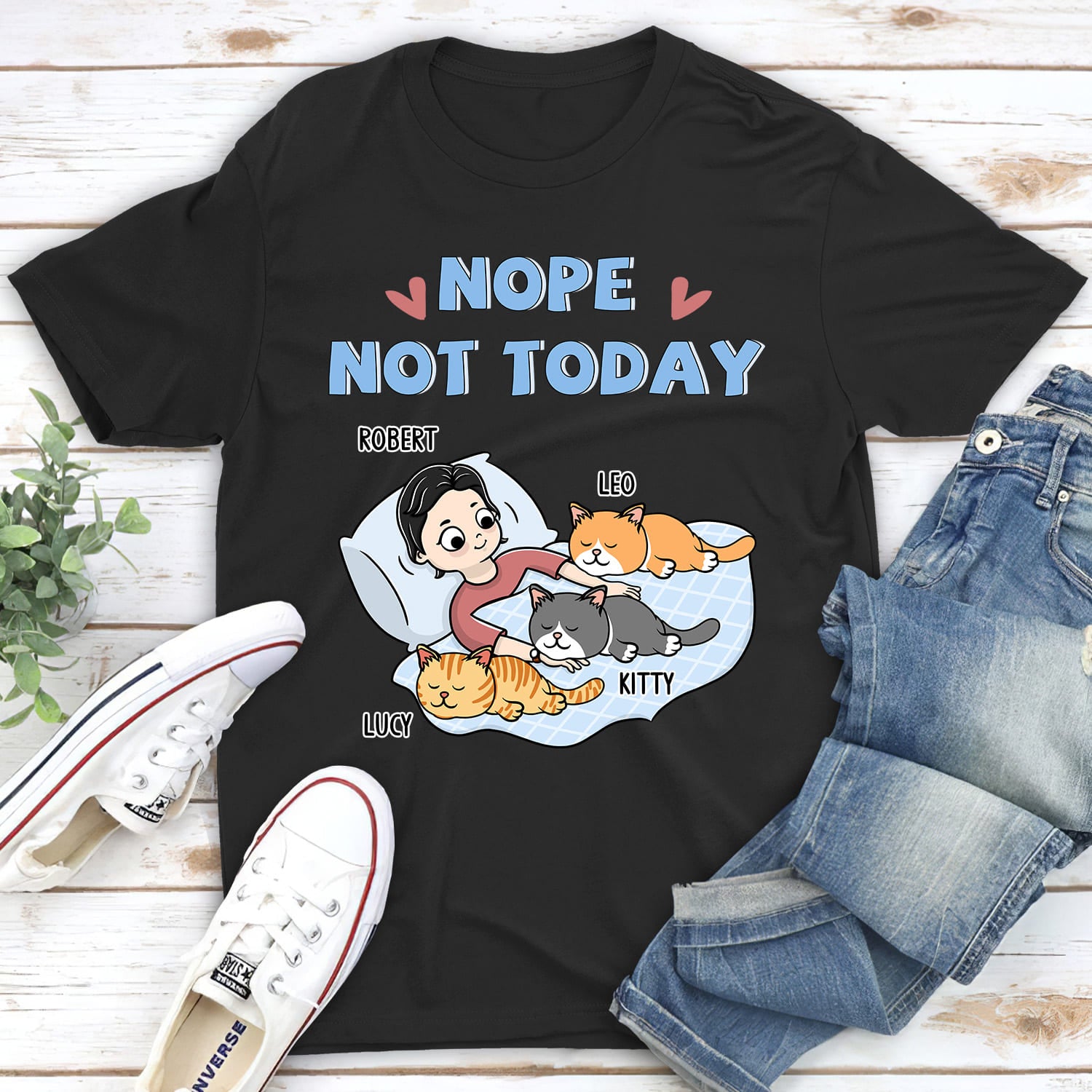 Chibi 'Nope Not Today' Personalized Unisex Custom T-shirt for Pet Lovers