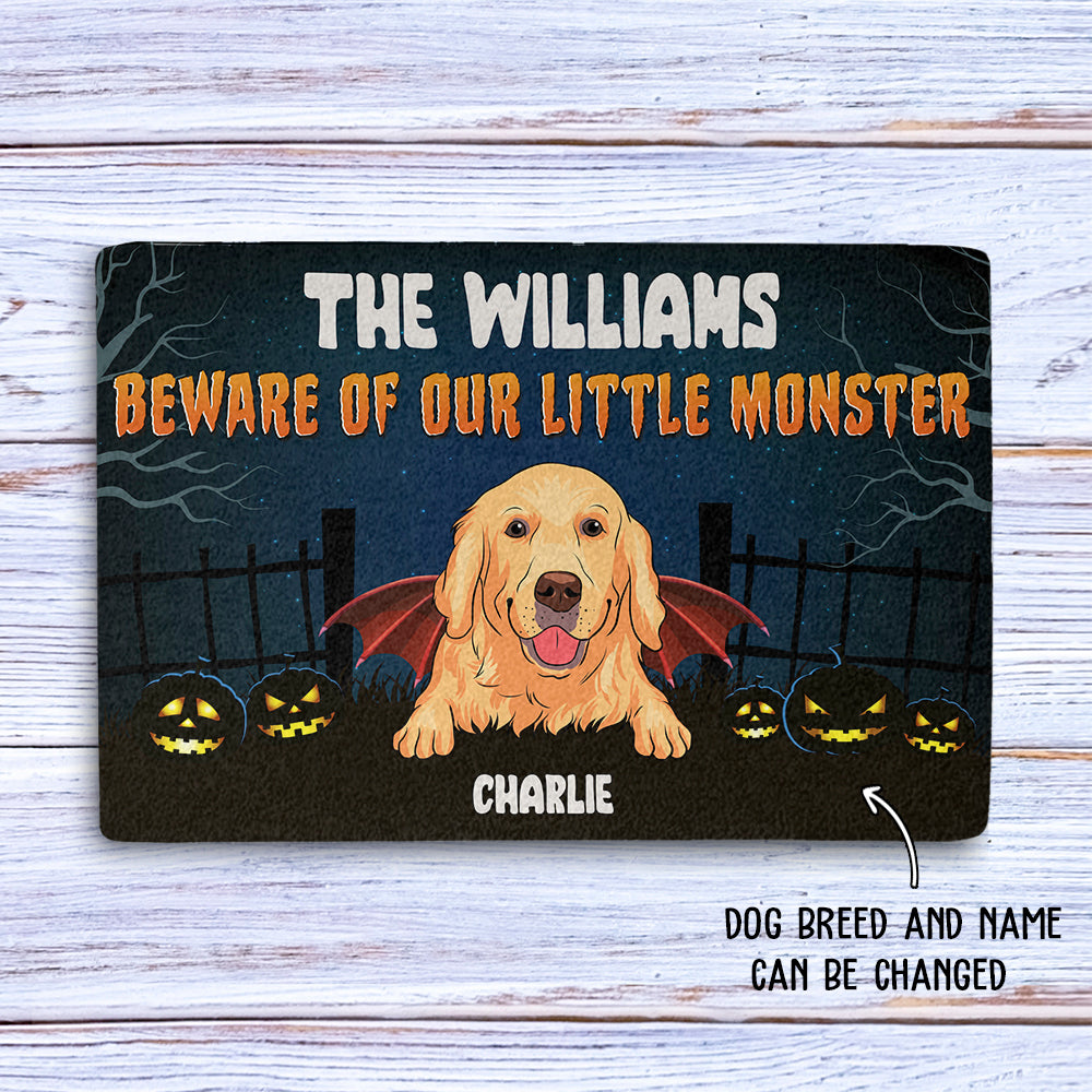 Little Monster Personalized Dog Picture Doormat - Ideal Gift for Pet Lovers