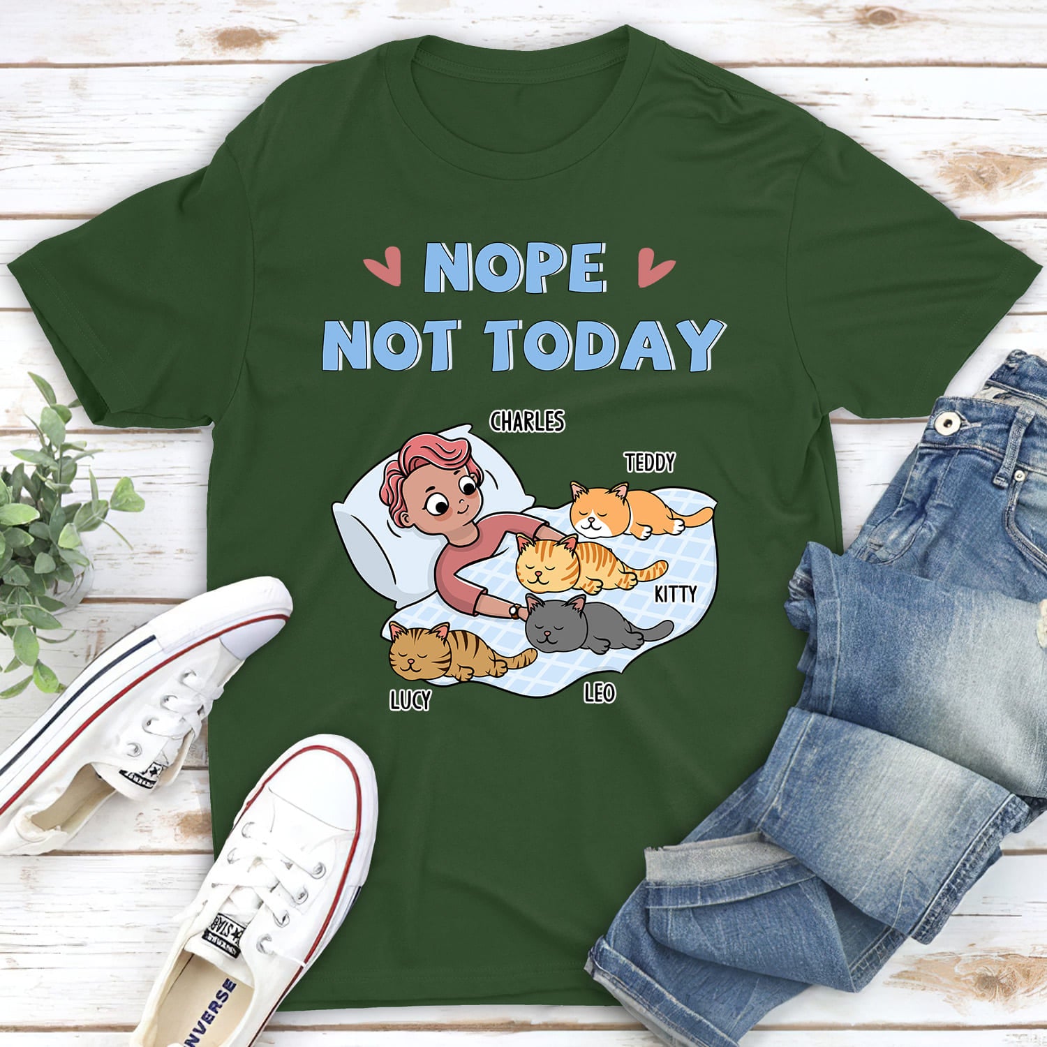 Chibi 'Nope Not Today' Personalized Unisex Custom T-shirt for Pet Lovers