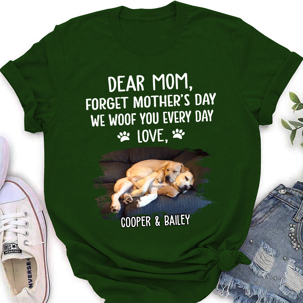 Personalized 'Woof You Mom' Women's Custom T-shirt for Pet Lovers