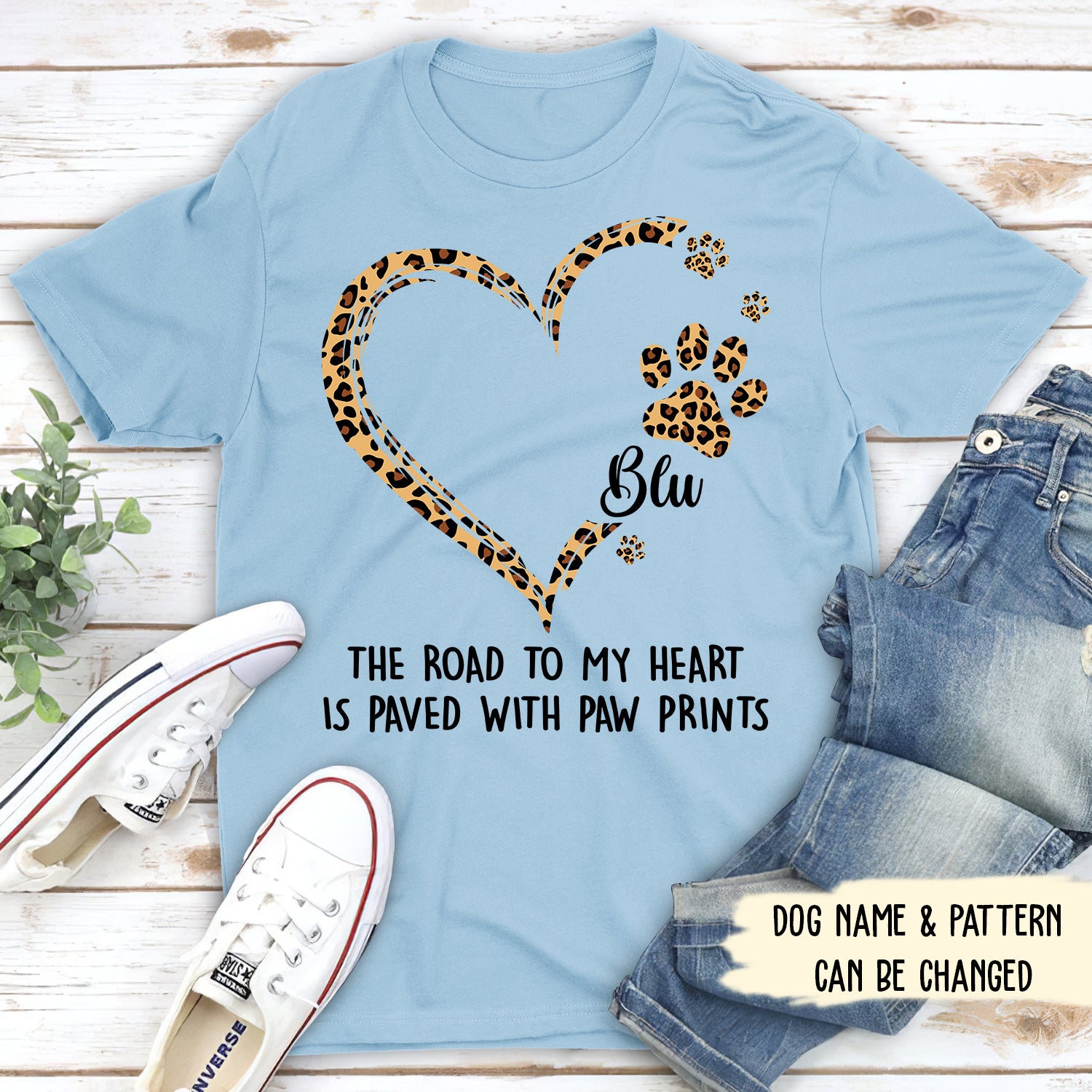 Personalized Road To Heart Pattern Unisex T-shirt - Ideal Gift for Pet Lovers