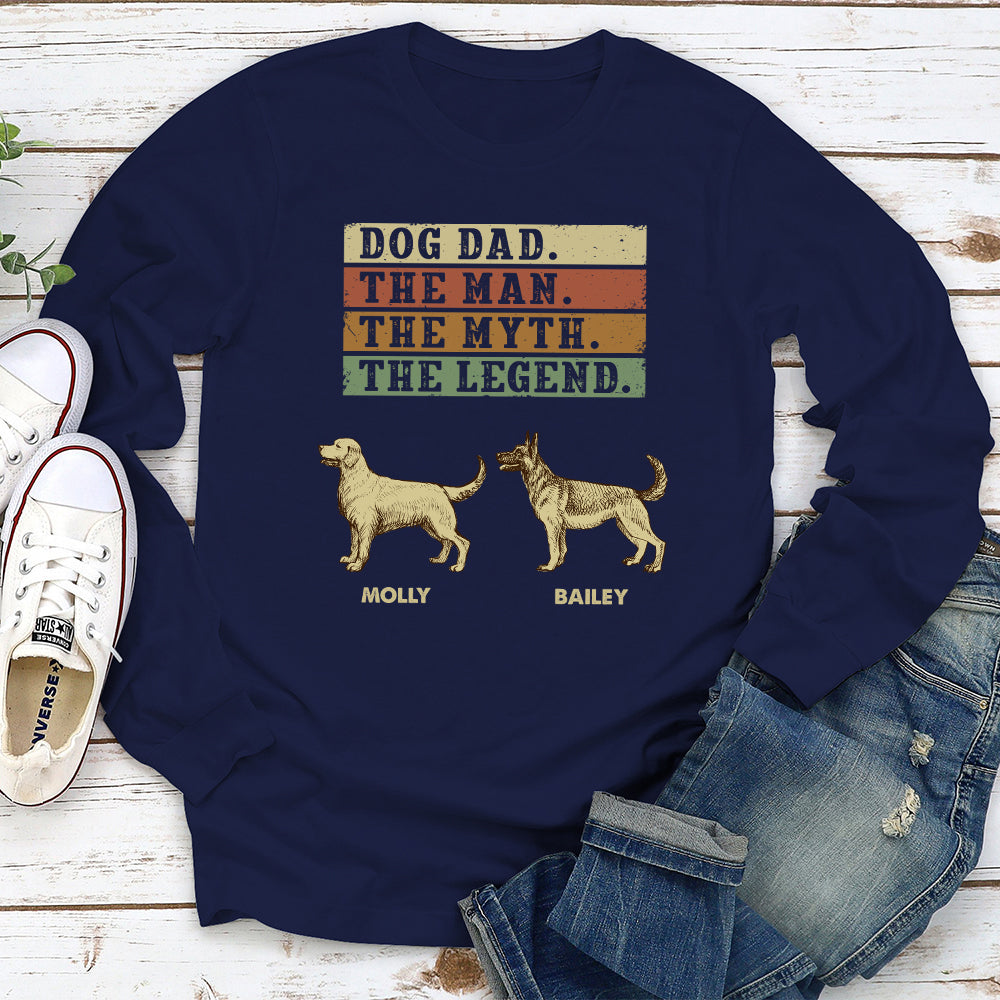 Man Myth Legend - Customizable Personalized Long Sleeve T-shirt for Pet Lovers