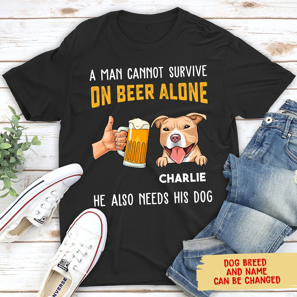 Personalized Custom Unisex Dog-themed T-shirt - Ideal Gift for Beer and Pet Lovers