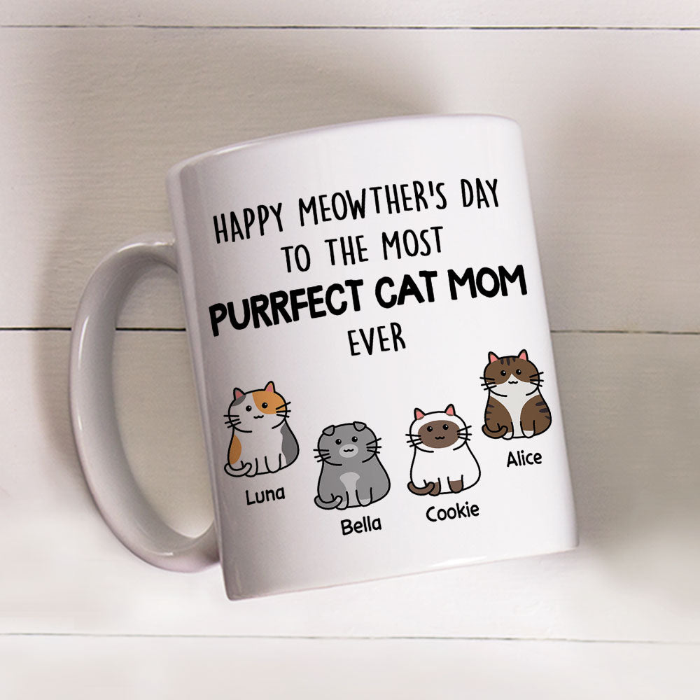 Purrfectly Personalized Custom Coffee Mug for Cat Moms