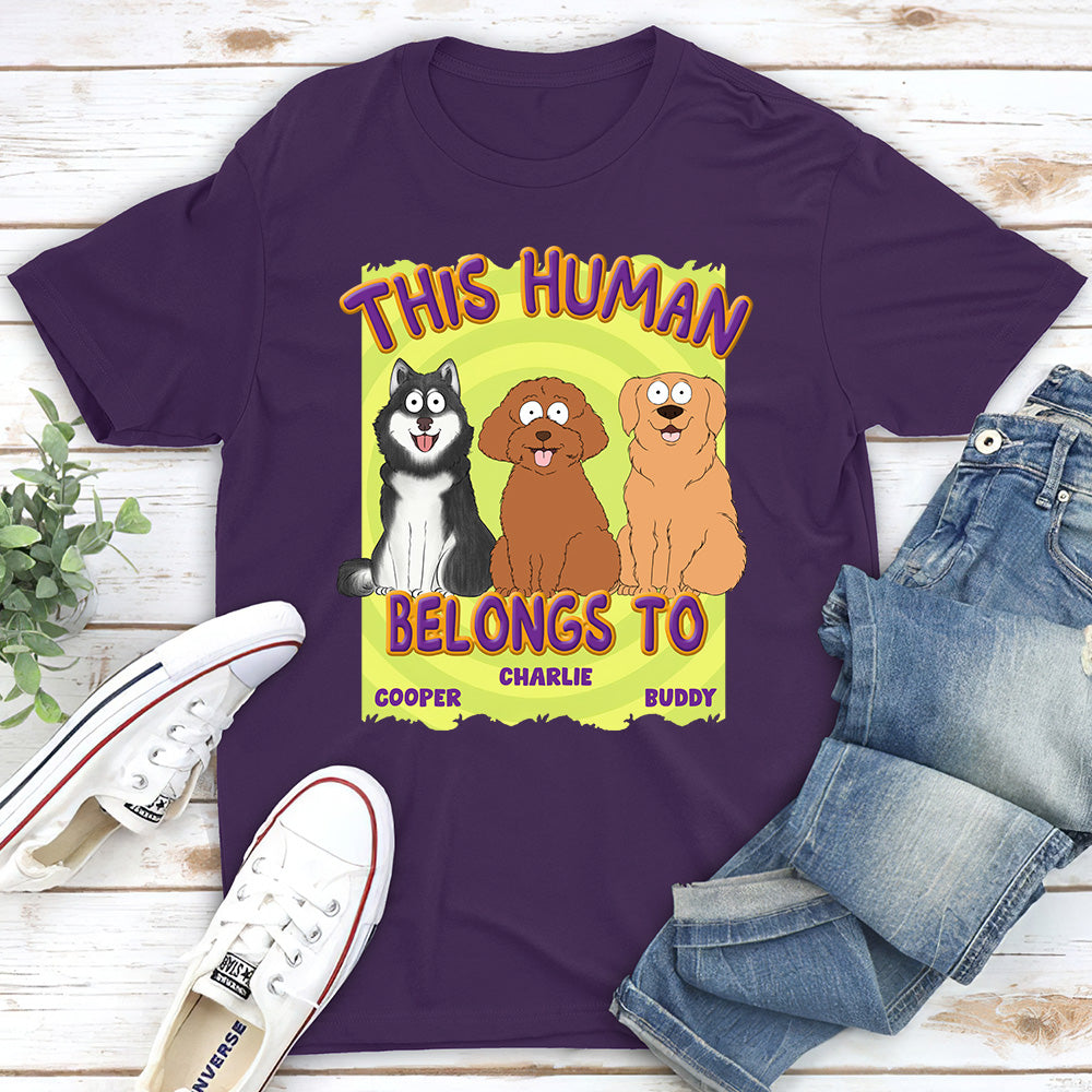 Personalized 'This Human Belongs To Us' Unisex T-Shirt - Ideal Gift for Pet Lovers