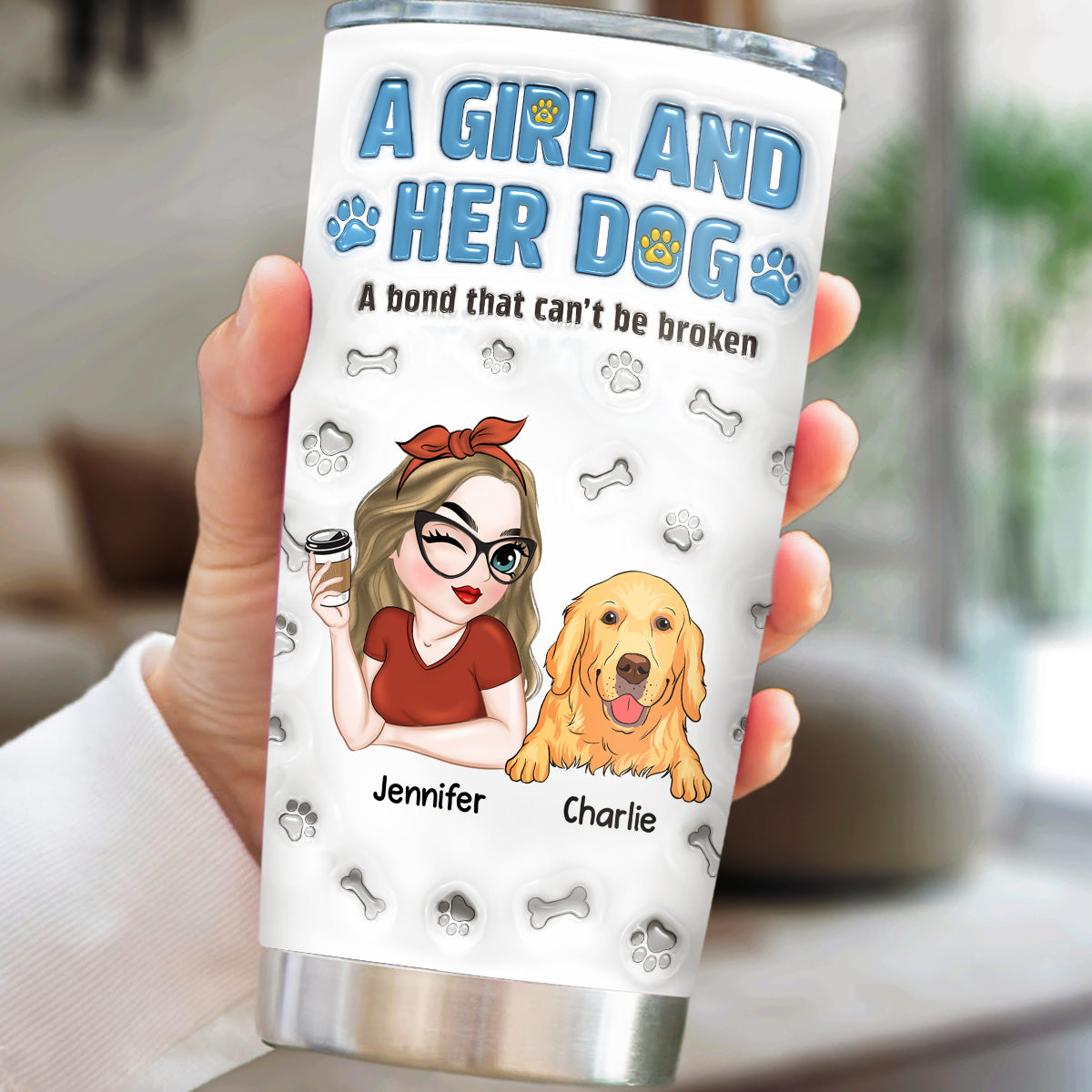 Unbreakable Bond - Personalized 3D Inflated Effect 20oz Stainless Steel Tumbler