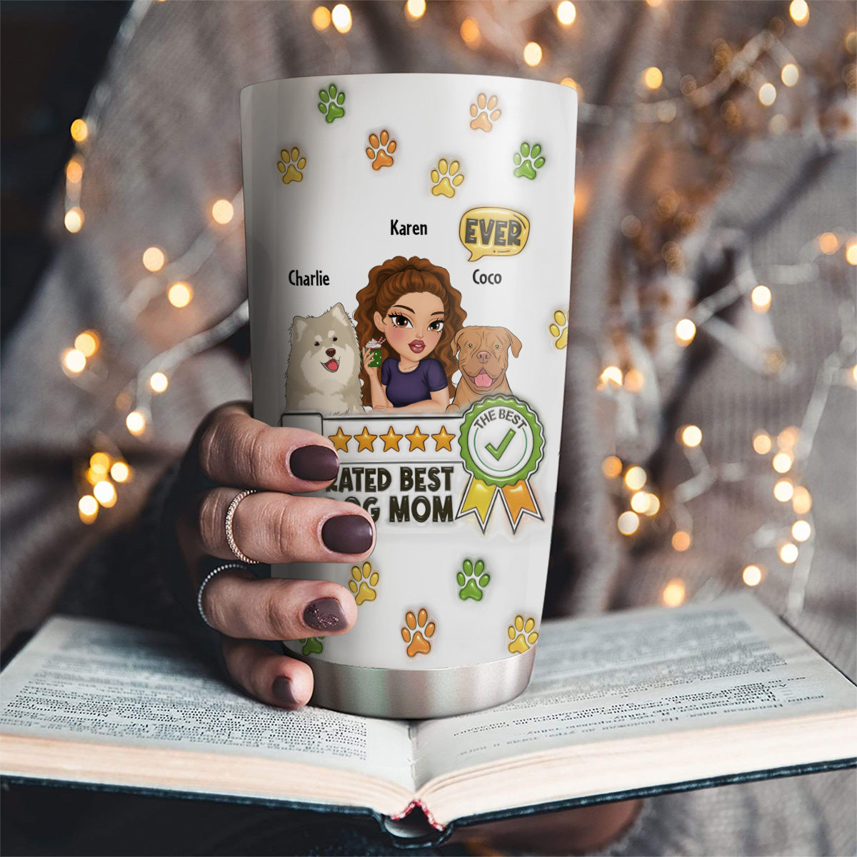Top-Rated Personalized 3D Inflated Effect Tumbler for the Best Dog Moms