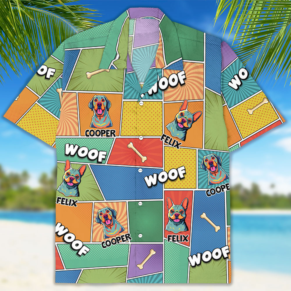 Unique Pop Art Personalized Custom Hawaiian Shirt for Pet Lovers
