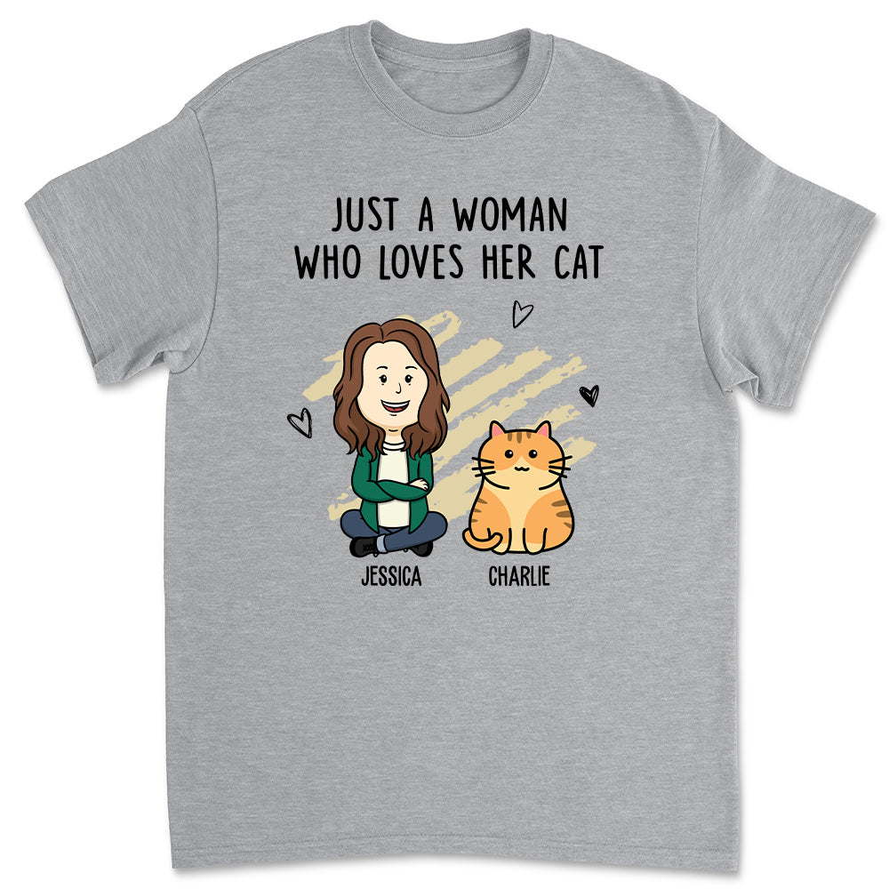 Personalized Unisex 'Woman With Cats' T-shirt - Ideal Gift for Pet Lovers