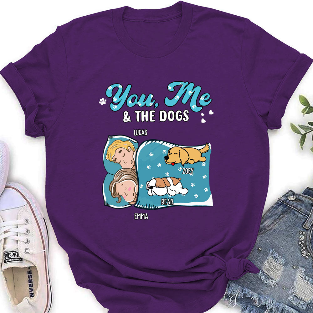 Personalized 'You, Me, and the Dogs' Sleepshirt - Custom Women's T-shirt