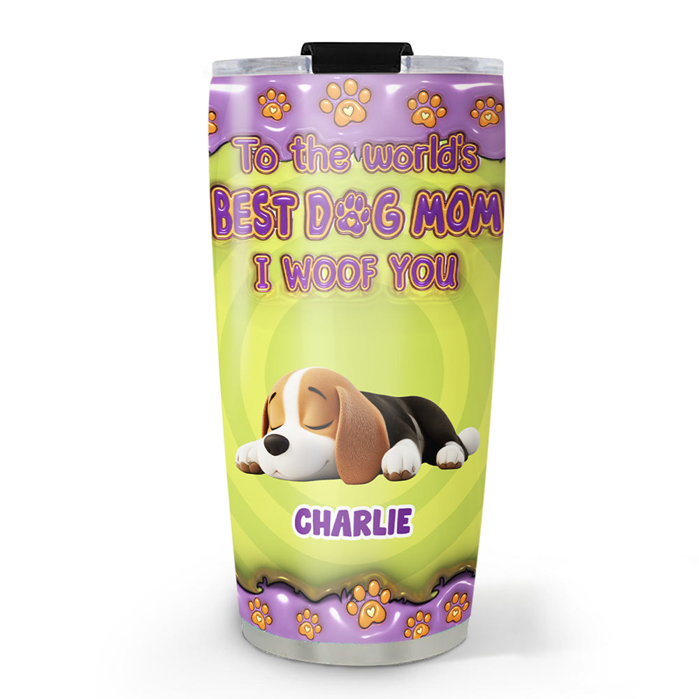 Personalized 3D Inflated Effect Tumbler - The Perfect Gift for the World's Best Dog Moms