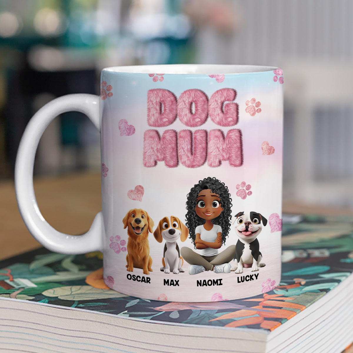 Personalized 3D Inflated Effect Fluffy Dog Mom Mug