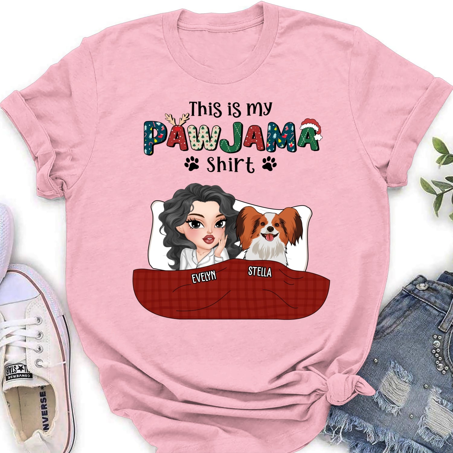 Personalized Pawjama Women's T-shirt - Ideal Gift for Pet Lovers