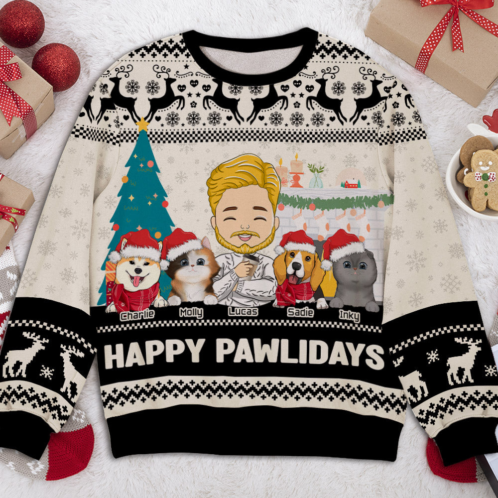 Pawlidays Custom Personalized All-Over Print Sweatshirt for Pet Lovers